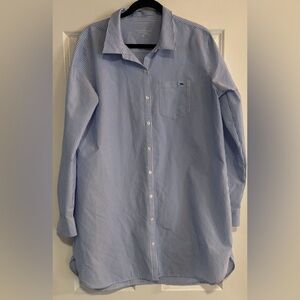 Vineyard Vines Performance Blue & White Seersucker Striped Shirtdress, size XL
